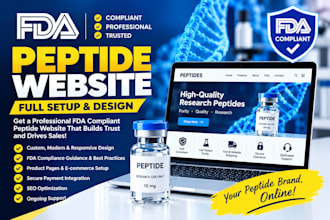 build a peptide research website and woocommerce peptide store