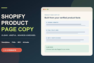 write shopify product descriptions and SEO copy