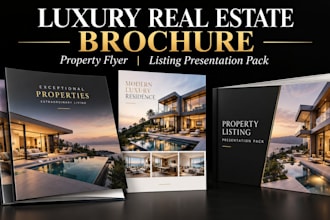 design luxury real estate brochure, property flyer and listing presentation pack