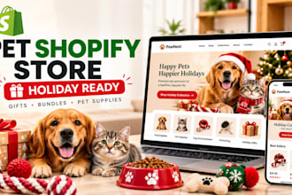 design a pet supplies shopify store for holiday sales