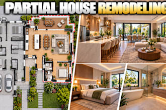 design partial house remodeling plans with detailed 3d layouts