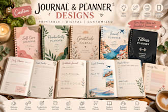 design a custom journal, planner, printable or digital planner