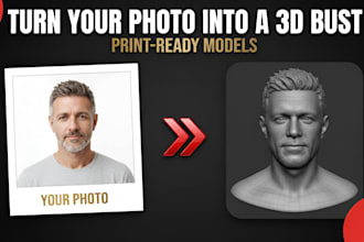 do 2d photo to 3d head, 3d head bust, portrait sculpt for 3d printing