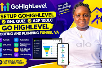 setup gohighlevel ghl quiz a2p 10dlc go highlevel roofing and plumbing funnel VA