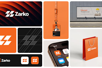 design modern minimalist business logo and brand identity with full branding kit