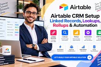 airtable CRM airtable linked records lookups rollups and workflow automation