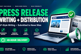 write press release and submit press release for pr distribution to news sites