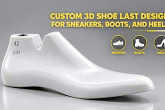 create custom 3d shoe last design for sneakers, boots, and heels