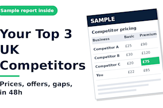 do competitor analysis and pricing research for UK small businesses