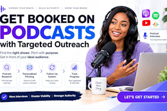 book you as a podcast guest with targeted podcast outreach and pitching