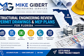 structural engineering review, permit drawings and mep plans for florida