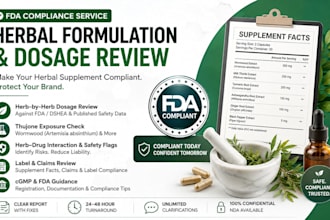review herbal supplement formula dose for fda compliance