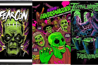 do darkart, horror, album cover, poster, merch, horror cover