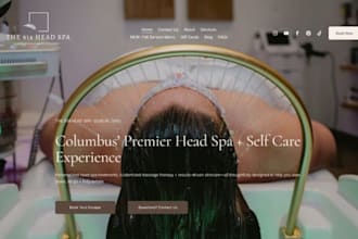 design wix head spa website scalp spa website salon scalp detox website