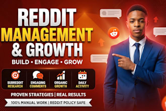 be your reddit manager for organic growth, marketing, and community