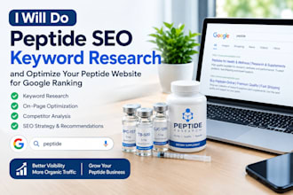 do peptide SEO keyword research, optimize peptide website for google ranking