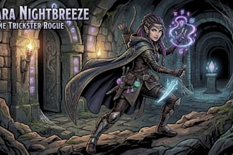 custom comic character dnd and illustration
