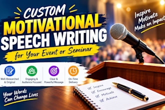 write a custom motivational speech for your event or seminar