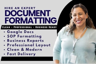 professionally format google docs, reports, sops and business documents