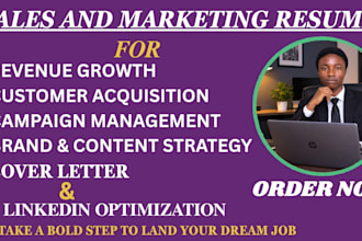 write an ats marketing resume, CV and cover letter