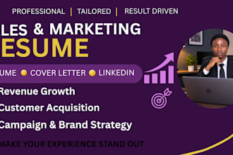 write an ats marketing resume, CV and cover letter