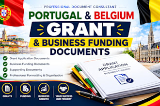 prepare portugal and belgium grant and business funding documents