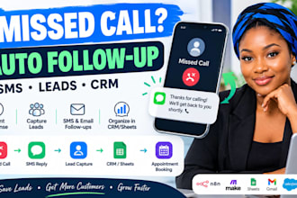set up missed call text back and lead follow up automation