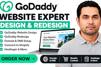 connect godaddy website redesign godaddy domain to shopify hostinger develop