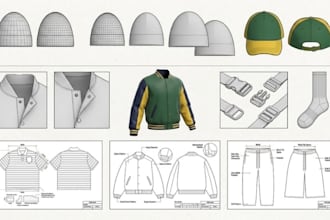 design custom fashion activewear techpack with technical drawing for production