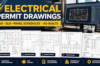 create electrical permit drawings, cad as builts, res and com plans