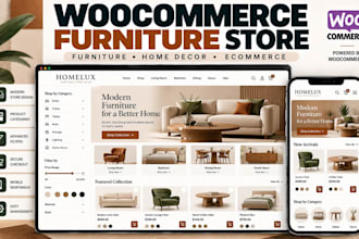 build woocommerce funiture store, home decor website and furniture ecommerce