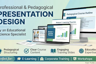 design professional training presentation slides and educational materials