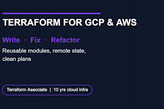 write, fix, or refactor terraform code for gcp and AWS