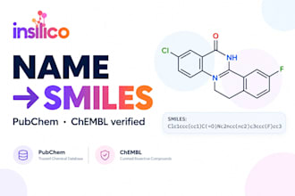 convert chemical names to smiles, inchi and 2d structure files