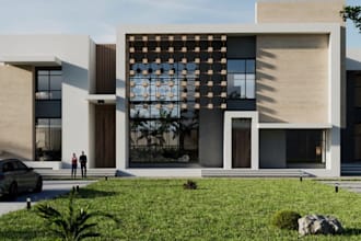 upgrade 3d modern house design,duplex exterior,front elevation,garden,cgi render
