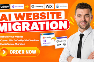 rebuild, convert claude code hostinger ai to godaddy wix wordpress website