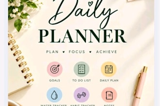 design aesthetic daily planner printable pdf