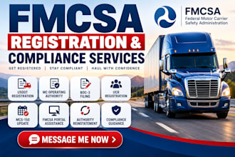 handle dot, mc and boc 3 registration for trucking companies