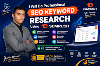 do professional SEO keyword research using semrush