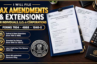 file us tax amendments, tax extensions, late US tax filing form 7004, 4868, 8868