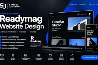 design a premium readymag website for your portfolio creative brand or studio