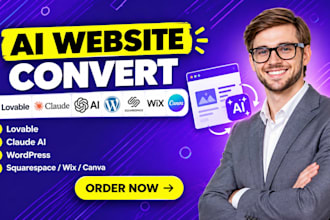 convert, move lovable claude ai website  wordpress squarespace wix canva website