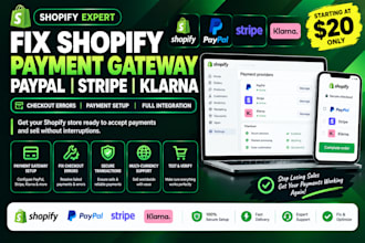 fix shopify payment gateway paypal stripe klarna checkout errors payment setup