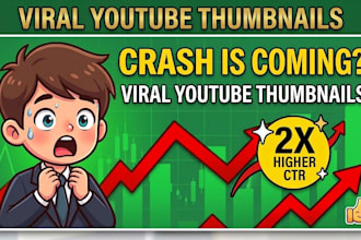 design viral youtube thumbnails and clickbait designs