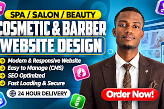 design salon website, beauty website, cosmetic website, spa, barber website
