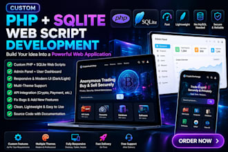 develop a custom PHP sqlite web application or script