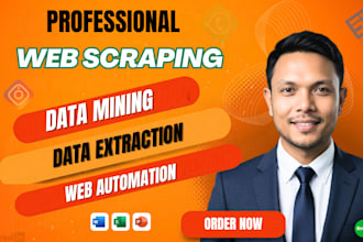 do web scrapping, data extraction, web research