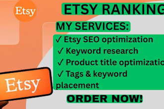 do etsy SEO, keyword research and listing optimization
