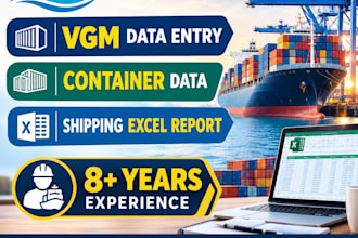 do vgm data entry, container data and shipping excel reports