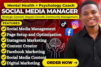 mental health social media manager therapy and wellness coaches, content creator